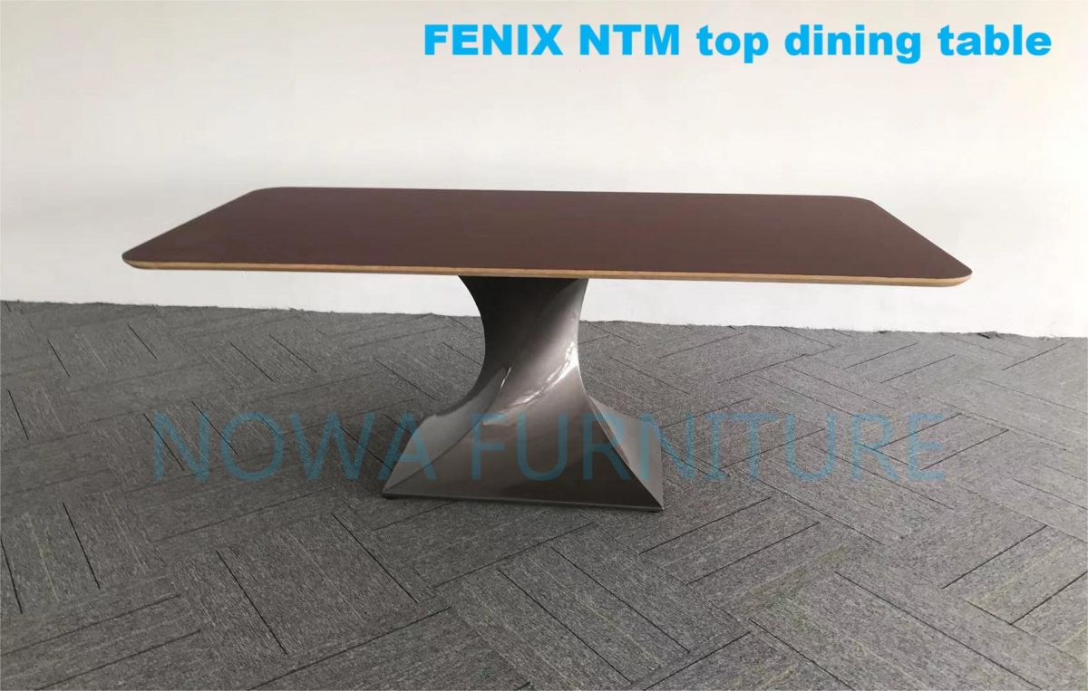 Modern Dining Table Fenix NTM top with a solid oak wood edge-NOWA-China Office Furniture, China Custom Made Furniture,