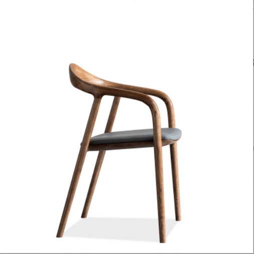 Modern dining chair in solid ash wood with leather seat-NOWA-China Office Furniture, China Custom Made Furniture,