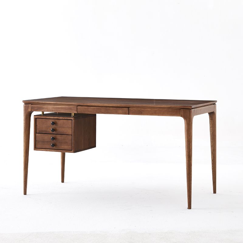 Ash Wood Dining table in walnut color-NOWA-Kina kontormøbler, Kina specialfremstillede møbler,